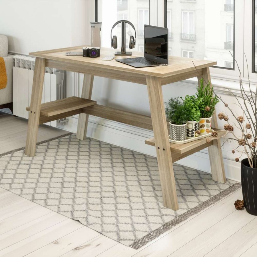 Baylor Home Office Oak Trestle Desk